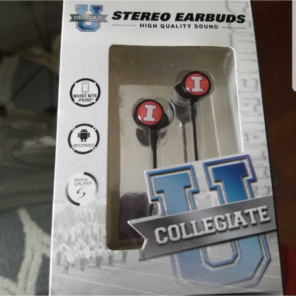 New Ear Buds Illinois (Illini) College Logo